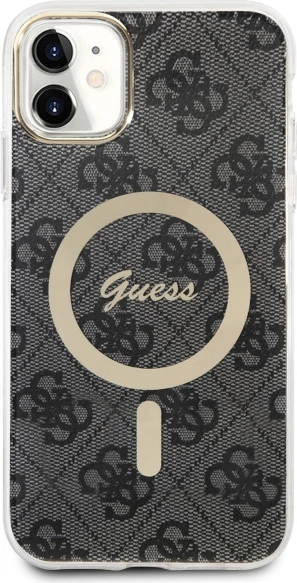 Mbështjellës Guess GUHMN61H4STK për iPhone 11 6.1", 4G MagSafe, i zi