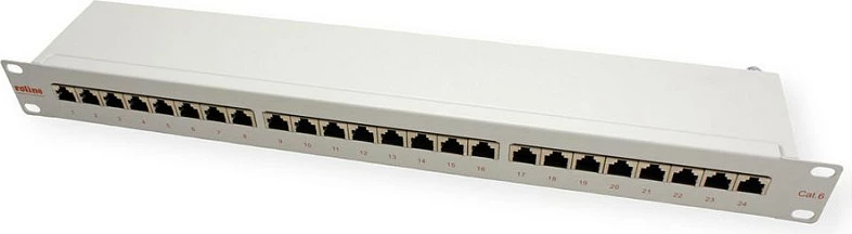 Patch panel ROLINE Cat6 24 porta, 19" 1U STP, Gri