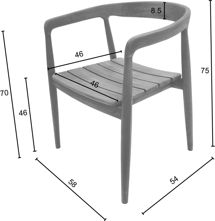 Karrige Noody dru tik, ngjyrë natyrale, 62x55x75cm