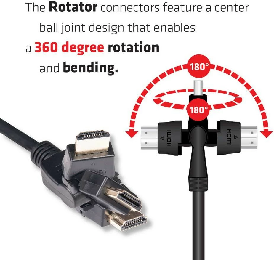 Kabllo HDMI Club3D 2.0, 2m, rrotulluese, e zezë