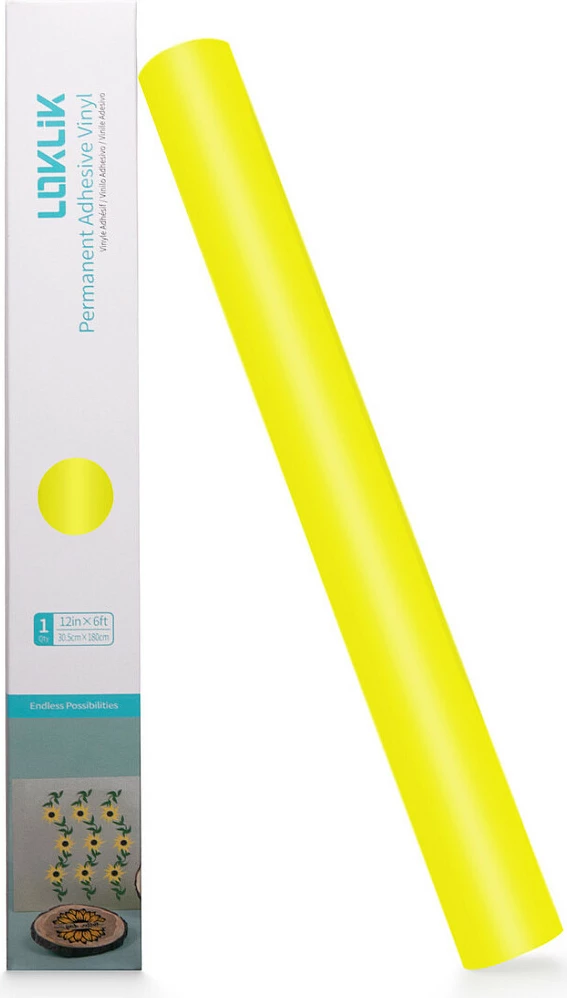 Folie vinili ngjitëse permanente LOKLiK, 30.5 x 180 cm, matte, e verdhë limon