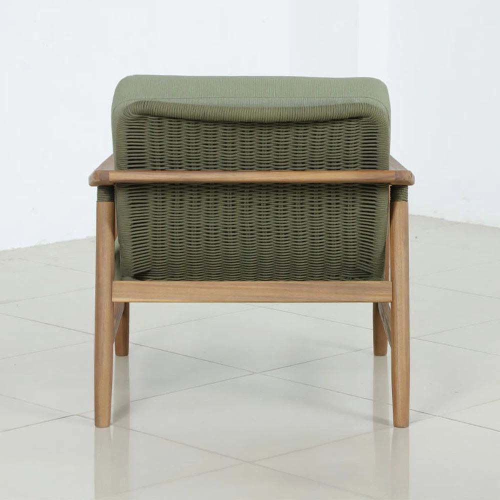 Karrige e ulët me krahë, ngjyrë ulliri, 84.5x79x75.8cm