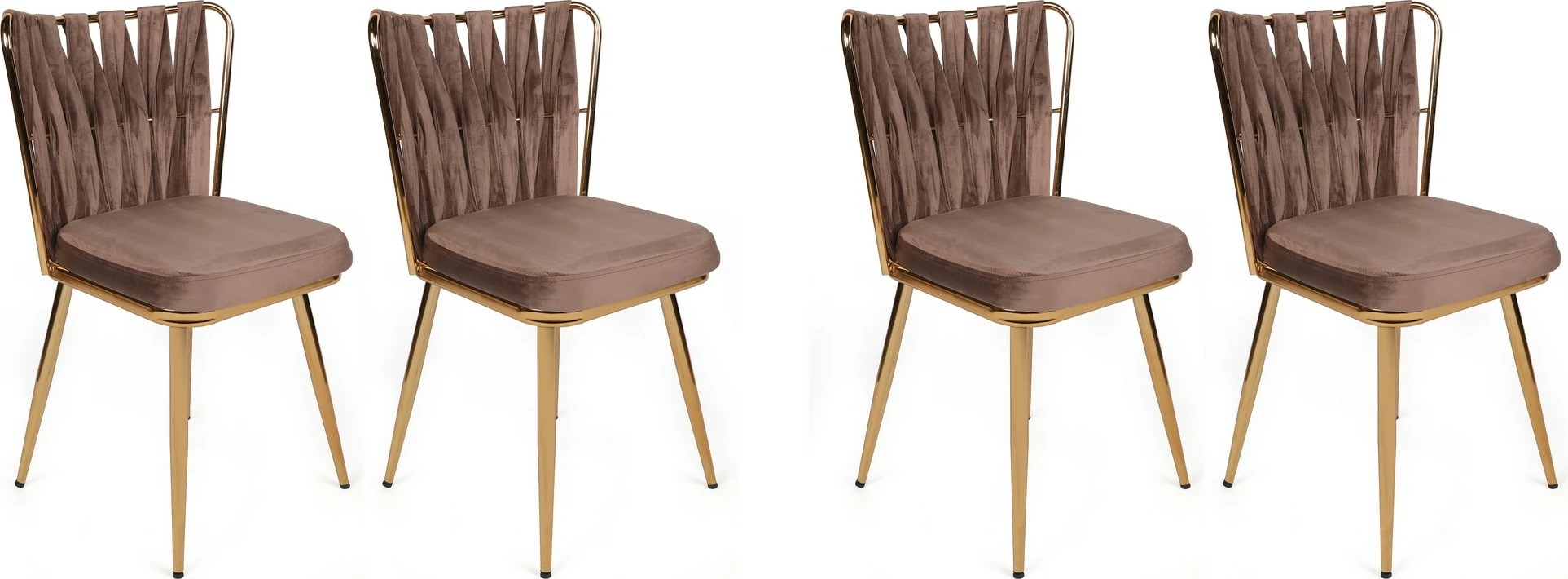 Set karrigesh (4 copë), Hanah Home, Kuşaklı-213 V4, ngjyrë kafe e çelët dhe ari
