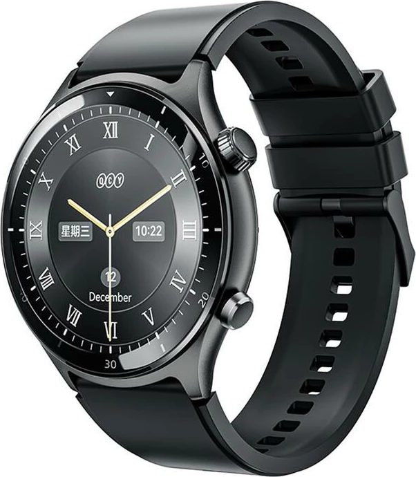 Smartwatch QCY S7, 1.43" AMOLED, për iOS/Android, e zezë
