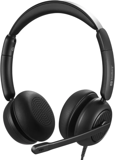 Kufje Sandberg 3in1 Office Headset Pro ENC (MPN 126-54), 3.5mm/USB-A/USB-C, me mikrofon, të zeza