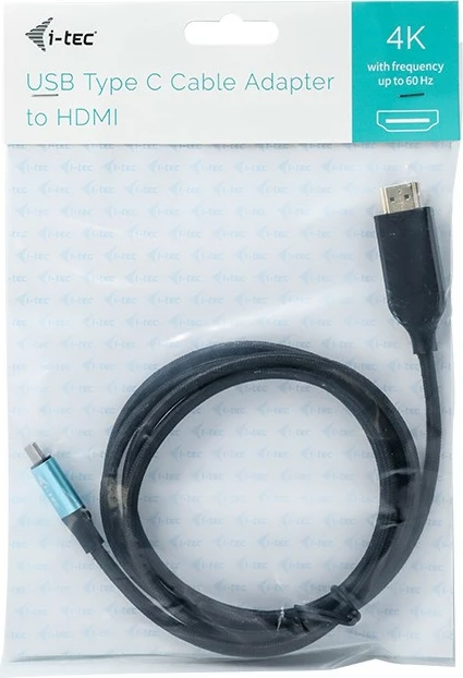 Kabllo adapter USB-C në HDMI i-tec 2m, 4K/60Hz, e zezë