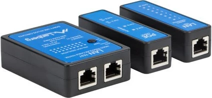 Testues kabllosh rrjeti Lanberg NT-0404, me LED, i zi/blu