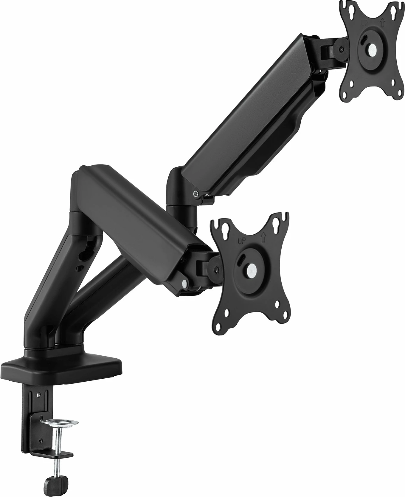 Mbajtëse tavoline për 2 monitorë Cabletech UCH0208-2 17"-32" VESA 75x75/100x100 me gas spring, e zezë