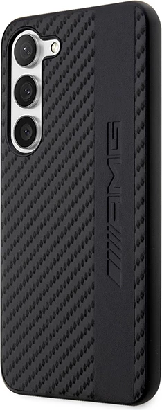 Mbështjellës Mercedes AMG AMHCS23SBLSCA për Samsung Galaxy S23, hardcase, Carbon Stripe & Embossed, i zi