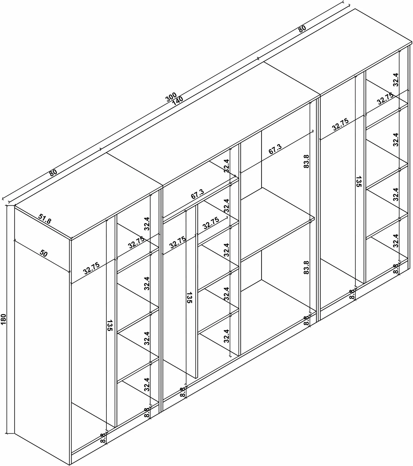 Dollap Skye Decor, ngjyrë Atlantic Pine, Kardelen 1600-125