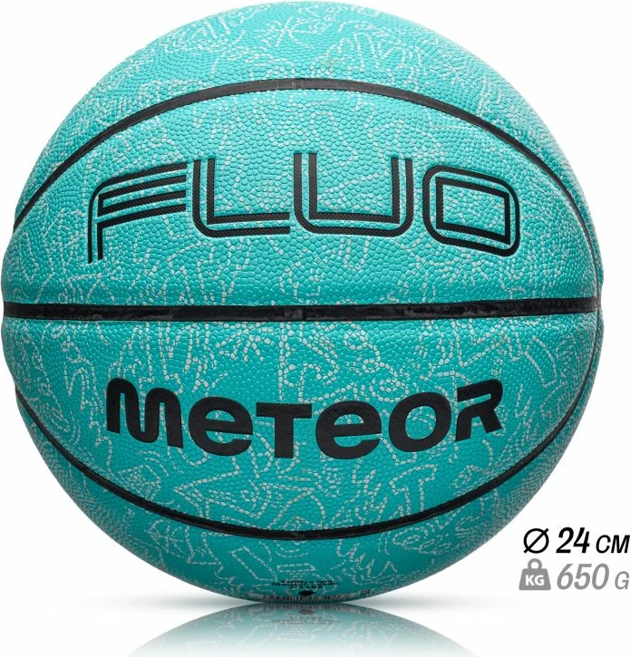 Top basketbolli Meteor Fluo për të gjithë, jeshil