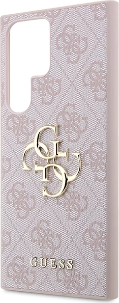 Mbështjellës Guess 4G Big Metal Logo për Samsung Galaxy S23 Ultra, Rozë