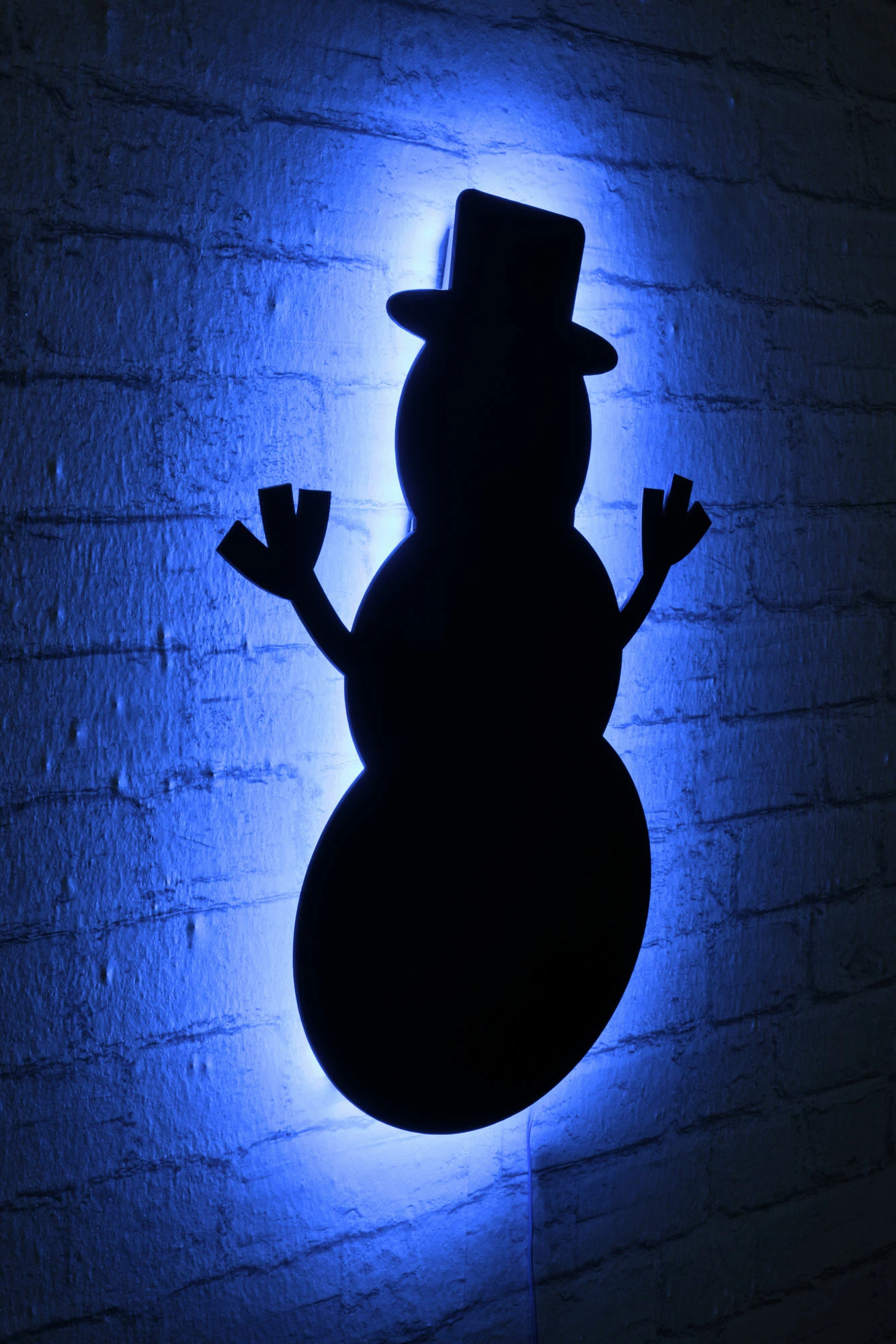 Dritë dekorative LED, formë dordoleci, ngjyrë blu, Wallity Snowman 2, 25x35cm