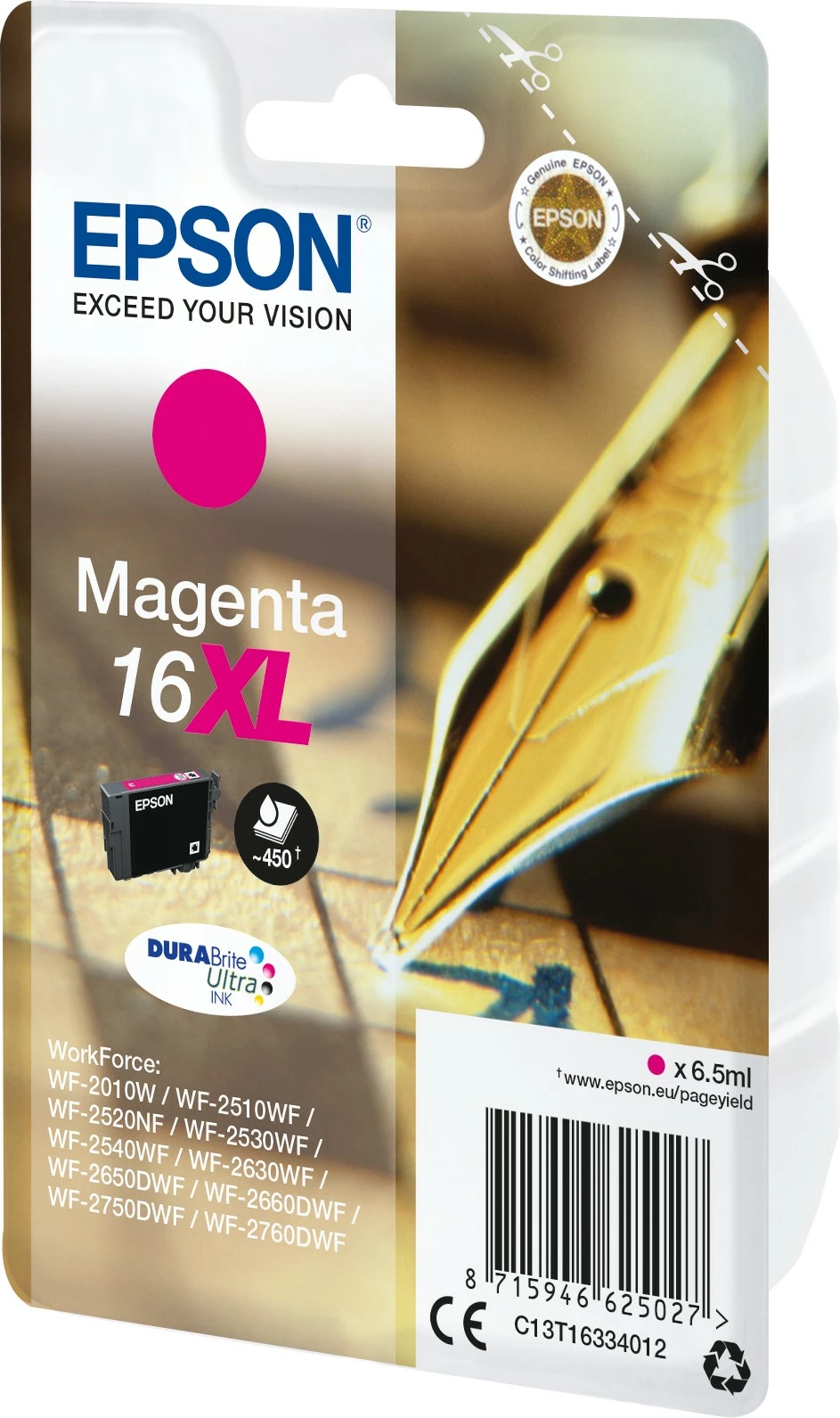 Toner Epson Pen and Crossword 16XL DURABrite Ultra, Magenta, 6.5 ml