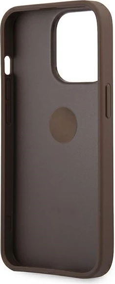 Mbështjellës Guess GUHCP13L4GMRBR për iPhone 13 Pro/13 6.1", me unazë, kafe