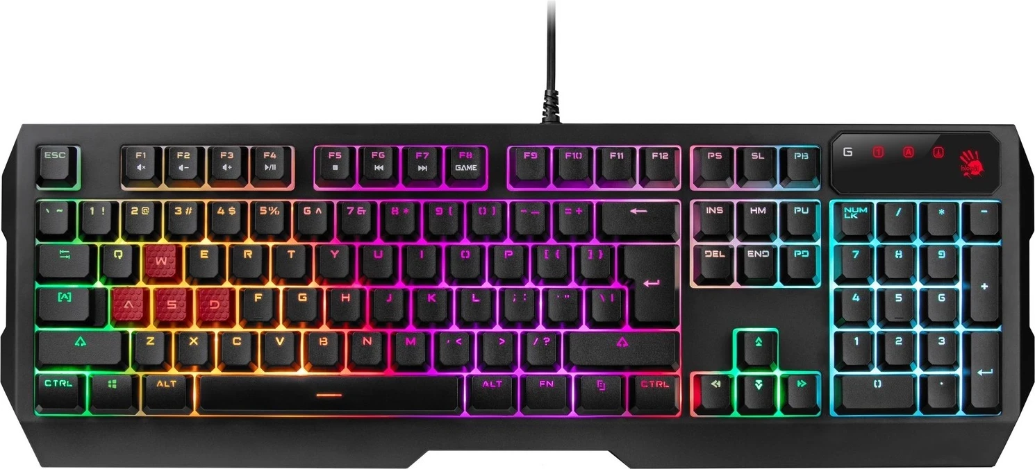 Set i lojërave A4-Tech Bloody B1700, tastierë + maus + mbështjellëse, me dritë RGB