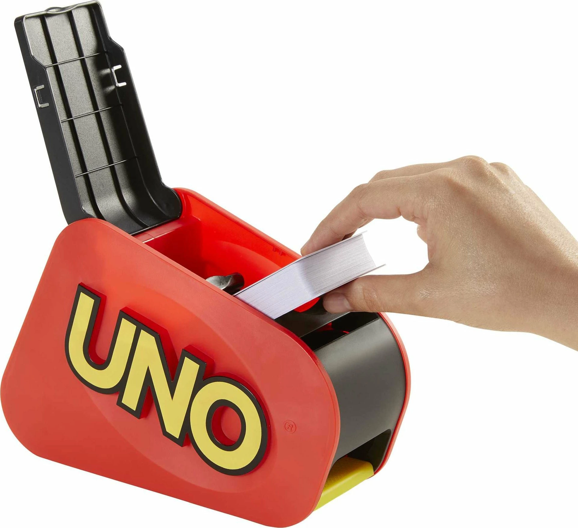 Lojë me letra Mattel UNO Extreme! GXY75, me dispenser elektronik, 2-10 lojtarë, 7+ vjeç, e kuqe