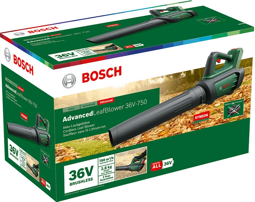 Fshesë me ajër dore Bosch AdvancedLeafBlower 36V-750, e zezë/e gjelbër