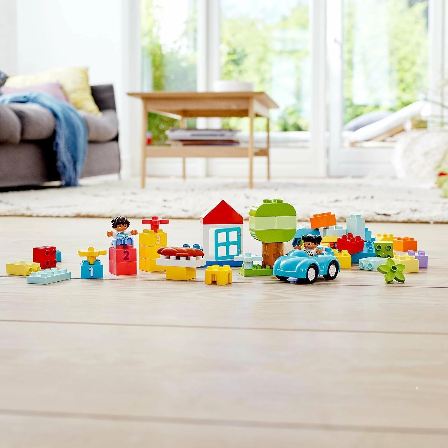 Set blloqe LEGO DUPLO Brick Box 10913, 65 copë, kuti ruajtëse, jeshile