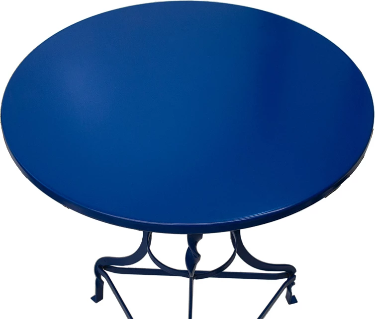 Tavolinë Zappeion Noah ngjyrë metalike blu D70x72cm
