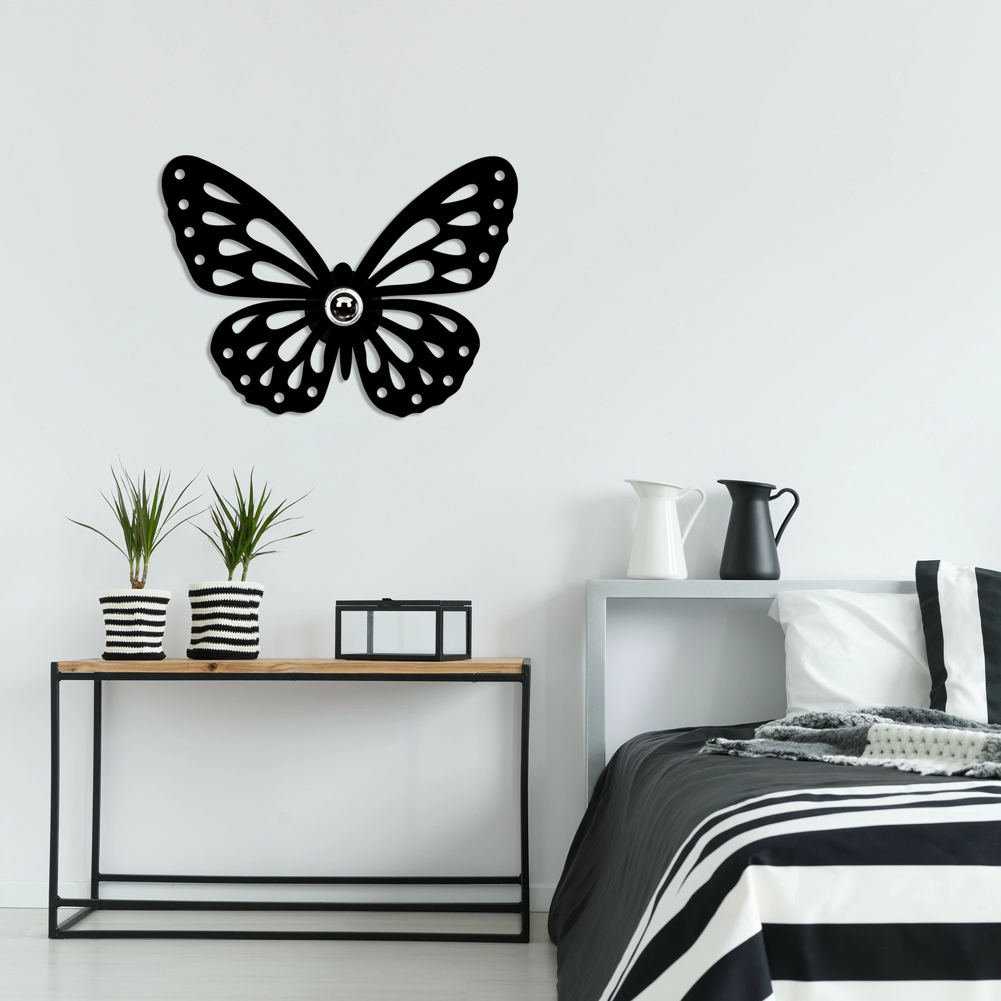 Llambë muri Opviq, model fluture, e zezë, W-045