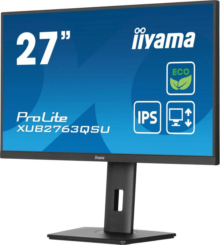 Monitor iiyama ProLite XUB2763QSU-B1 27" QHD IPS, këmbë ergonomike, klasë energjie B, e zezë