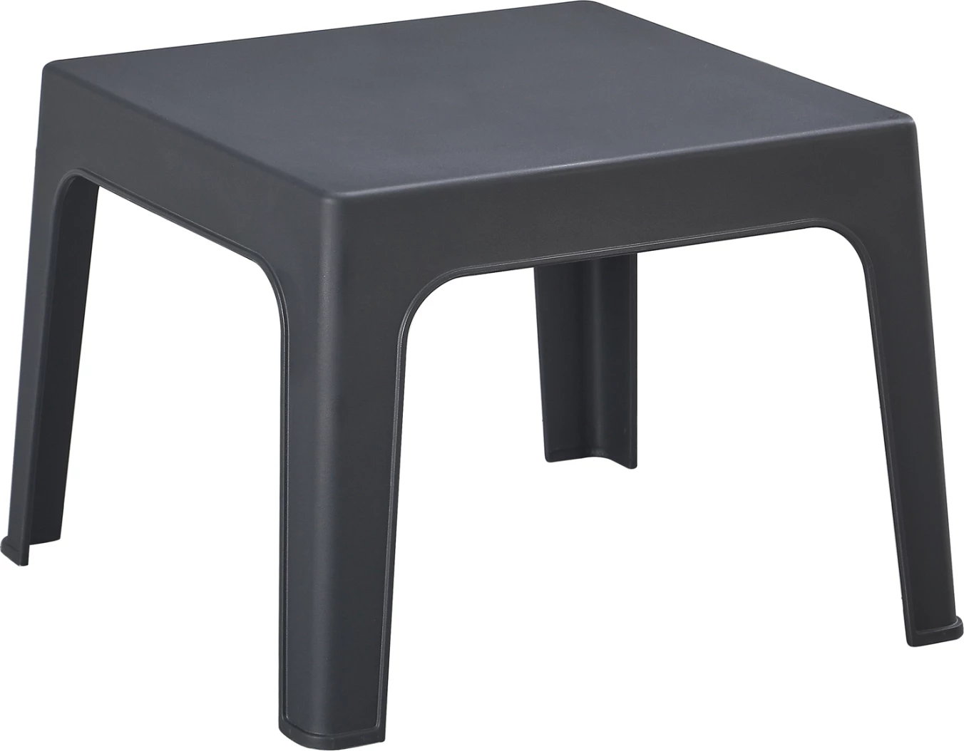 Tavolinë e ulët katrore për kafe, polipropilen, ngjyrë gri e errët, SLEEK FH6371.10, 49.5x49.5x40cm