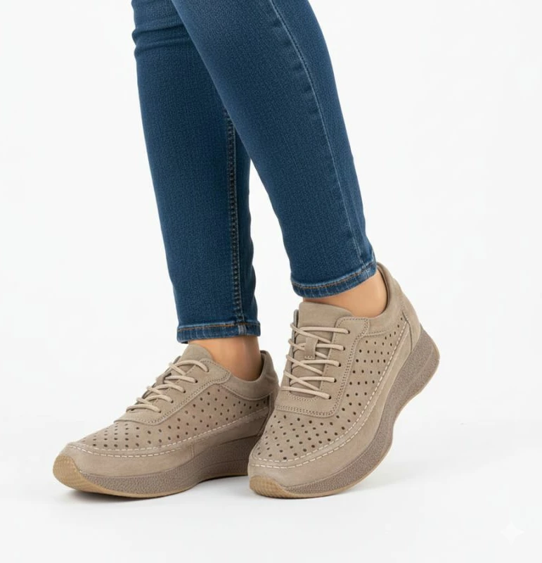 Këpucë lëkure për femra Sergio Leone SP013, kafe e çelët