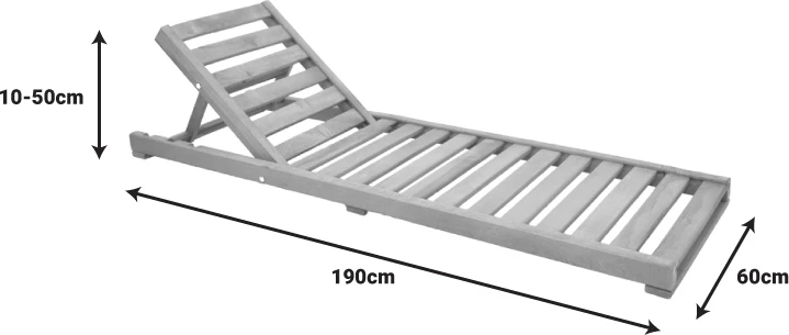 Shezlong Specta dru ahu ngjyrë arre 60x190x50cm