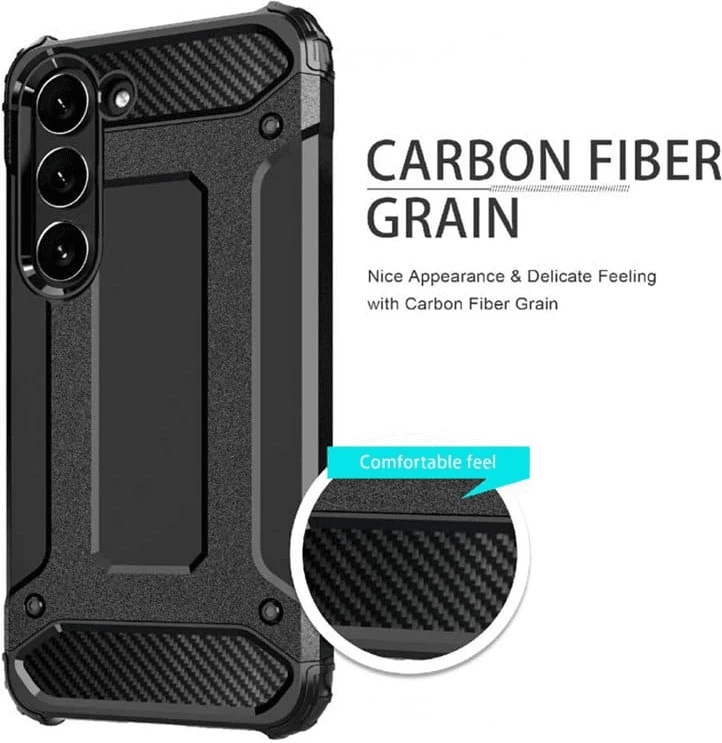 Mbështjellës ONASI Carbon Armor për Samsung Galaxy S25 Ultra 5G, silikon, mbrojtje e fortë, i zi