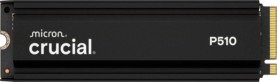 SSD M.2 Crucial P510 2TB PCIe Gen5 NVMe 2280 me heatsink, e zezë