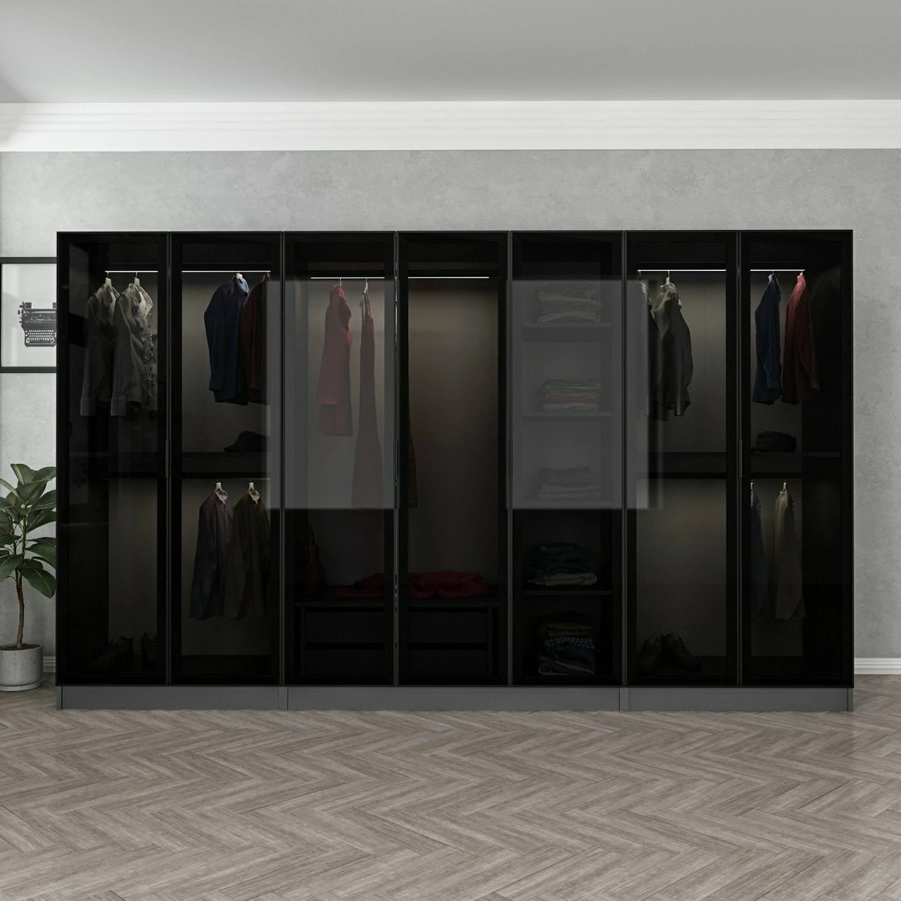 Dollap Skye Decor, anthracite e zi, 315x190x52cm