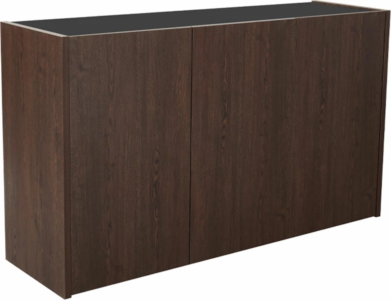 Komodë anësore me 3 dyer, ngjyrë arre e zezë, 156x45x85cm