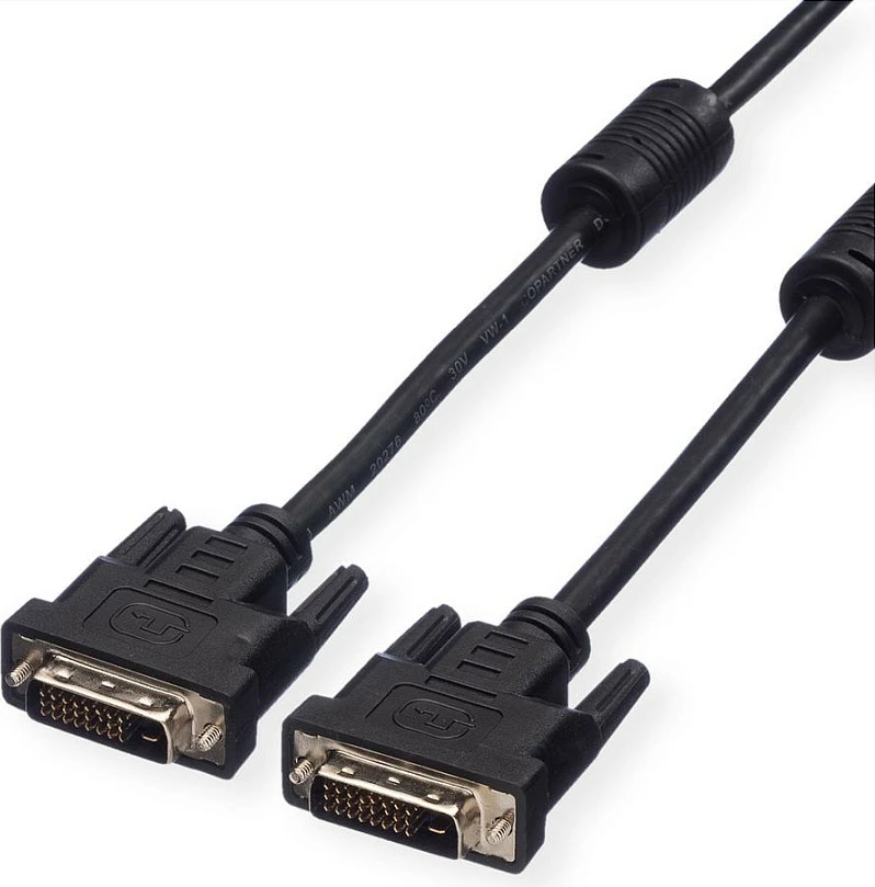 Kabllo DVI-D VALUE 11.99.5555, 5 m, 24+1, male-male, e zezë