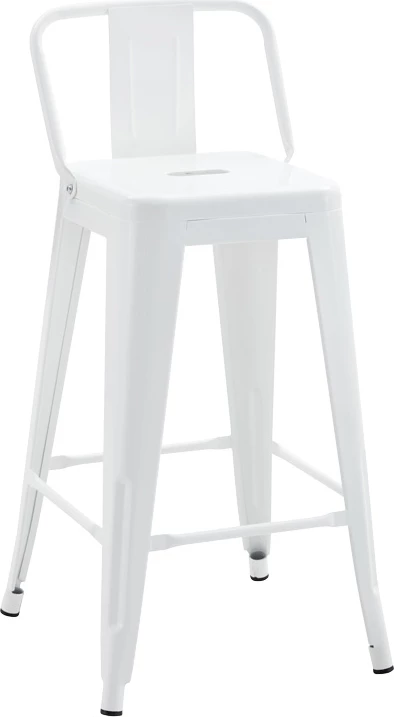 Karrige për bar mesatare me shpinë Utopia metalike ngjyrë bardhë 42x42x86cm