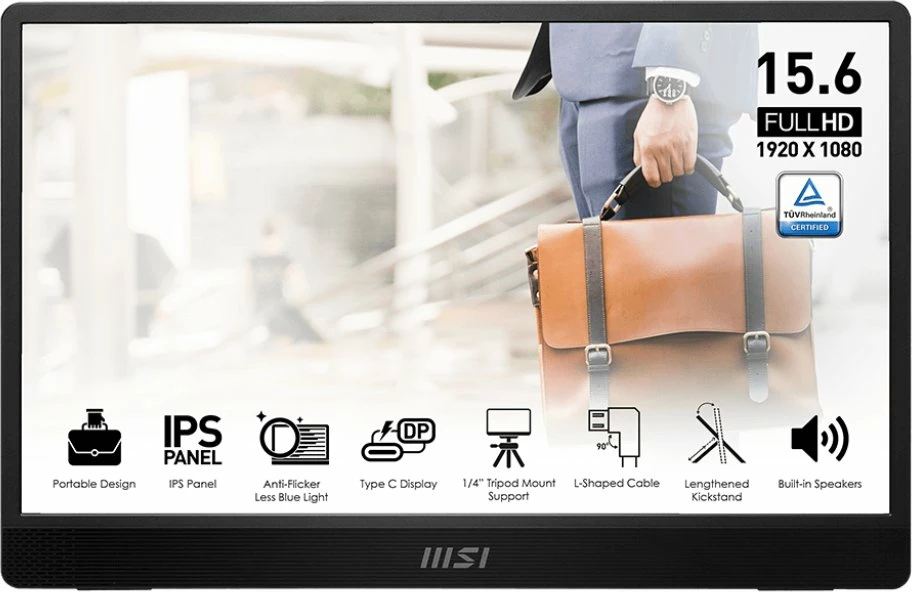 Monitor portativ MSI PRO MP161 E2U 15.6\" Full HD IPS 60Hz i zi