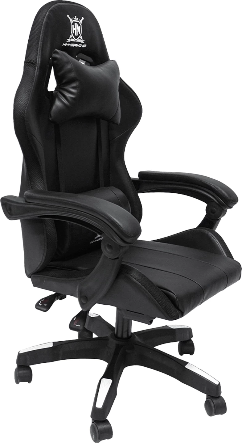 Karrige gaming DARREN FH1203.04, e zezë-bardhë, PVC & najlon, 51x49x125Hcm