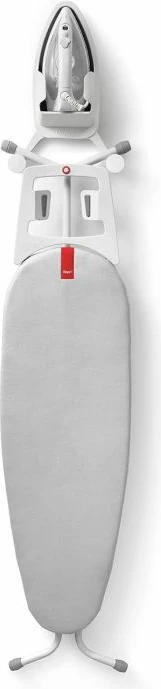 Mbajtëse universale për hekur dhe dërrasë hekurosjeje Rayen 210001, rezistente nxehtësie 250°C, 2 rafte, montim në mur/derë, gri