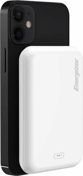 Powerbank Energizer QM5000 5000mAh me karikim magnetik wireless, USB-C 15W, i bardhë