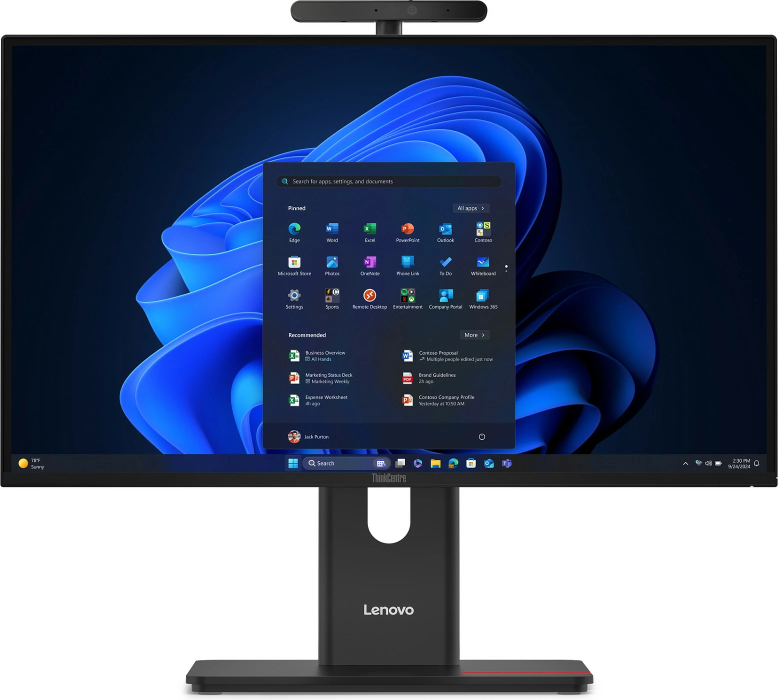 Kompjuter All-in-One Lenovo ThinkCentre u5 235 vPro ENT, 32GB RAM, 512GB SSD, 23.8 inç, FHD, Windows 11 Pro, zi