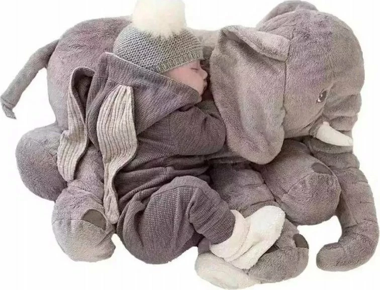 Jastëk lodër pelushi elefant, Gotel B48L, 70 cm, gri