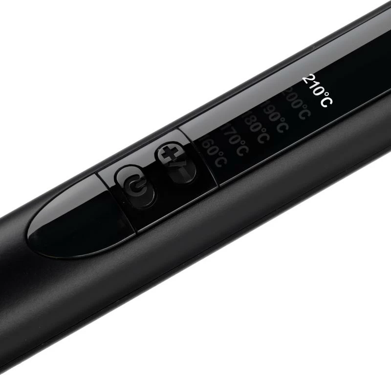 ondulues flokësh konik, BaByliss C454E, shufër ekstra e gjatë, 6 nivele deri 210°C, quartz-ceramik, e zezë/rozë