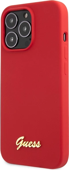 Mbështjellës Guess GUHCP13XLSLMGRE për iPhone 13 Pro Max 6.7", silikon, e kuqe