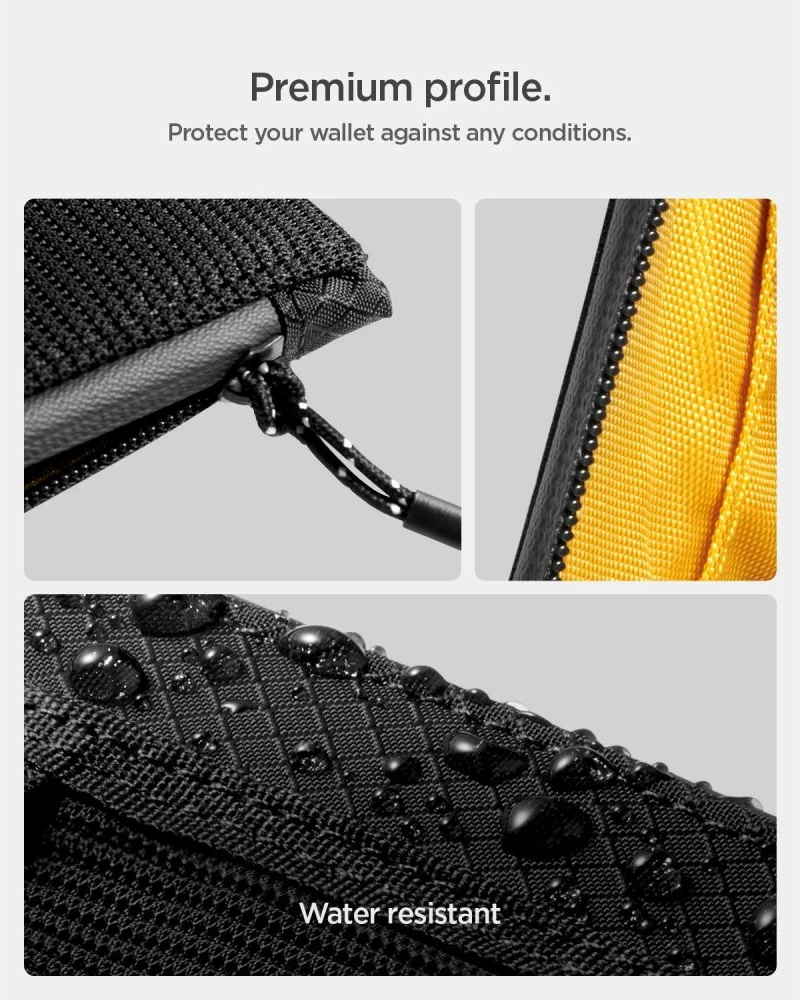 Kuletë Spigen LF300 RFID, deri 10 karta + cash, nylon ripstop, 1 copë, e zezë