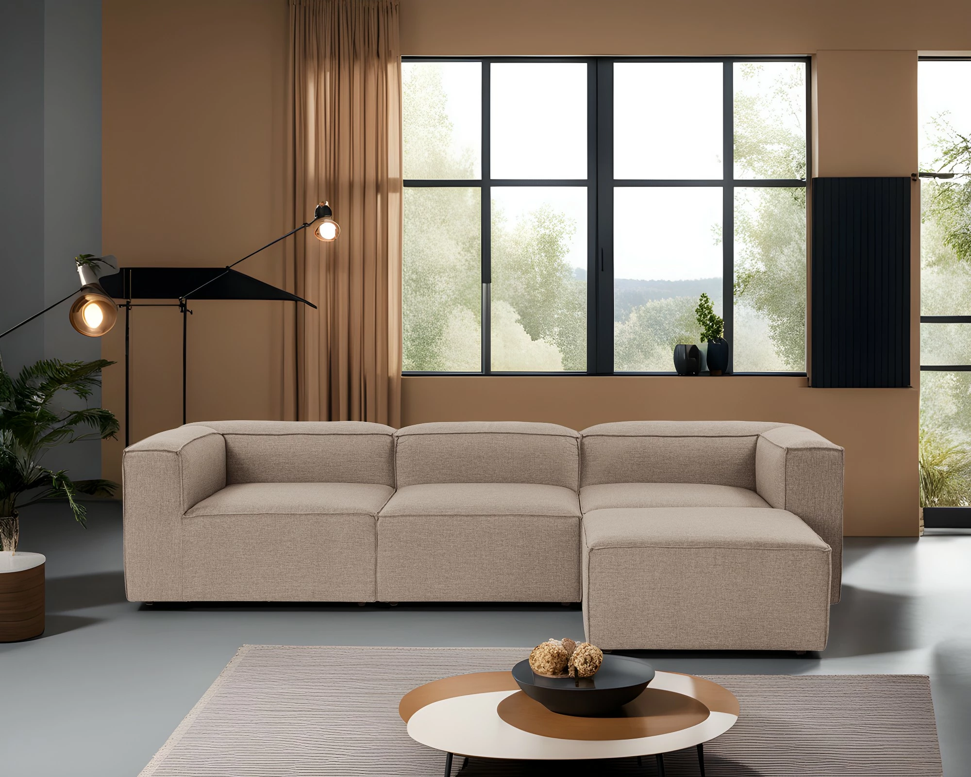 Kënd divan Atelier del Sofa, Fora, ngjyrë kafe