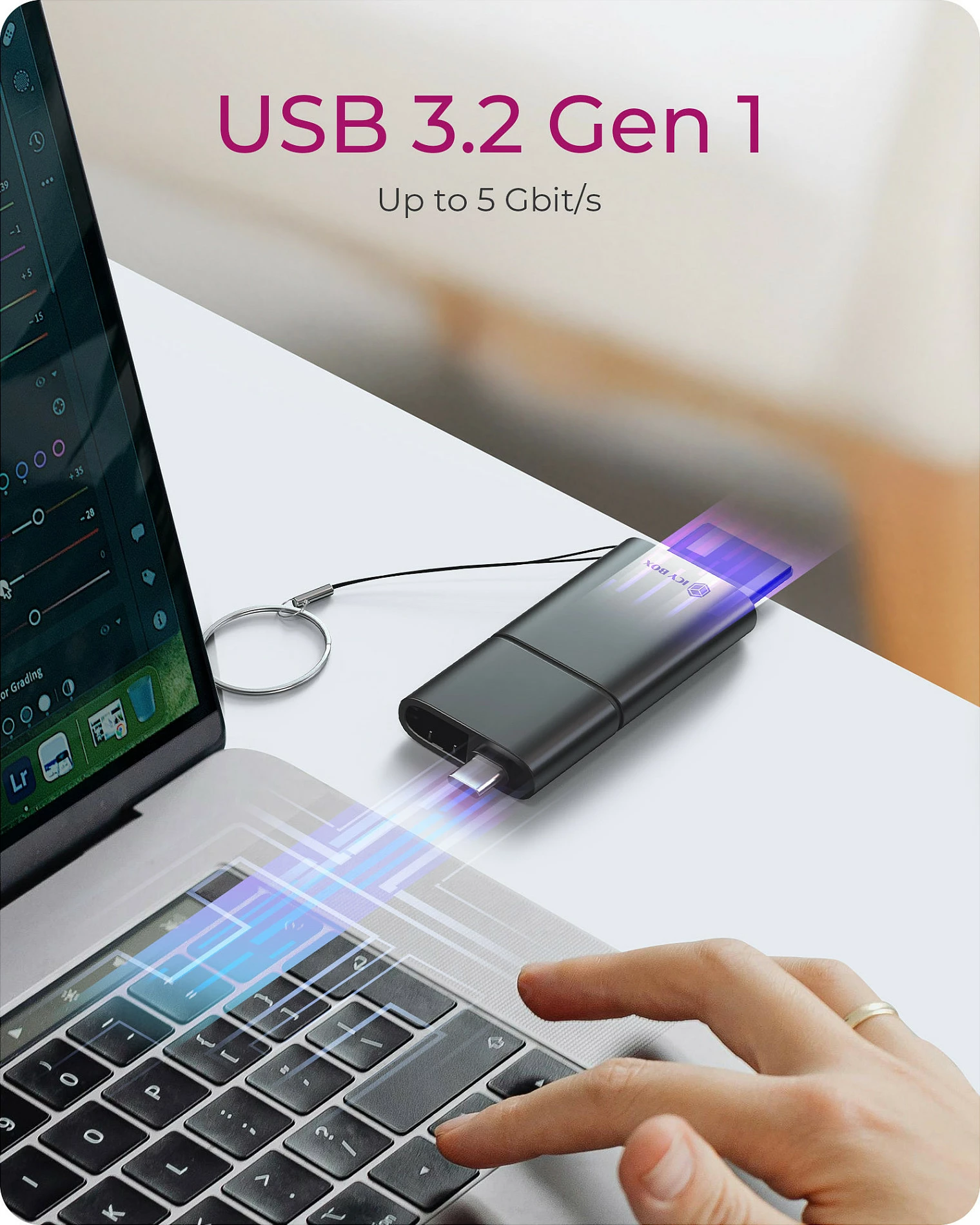 Lexues kartelash ICY BOX IB-CR204-CU3, USB 3.2 Gen 1, SD/microSD, Type-A/Type-C, i zi