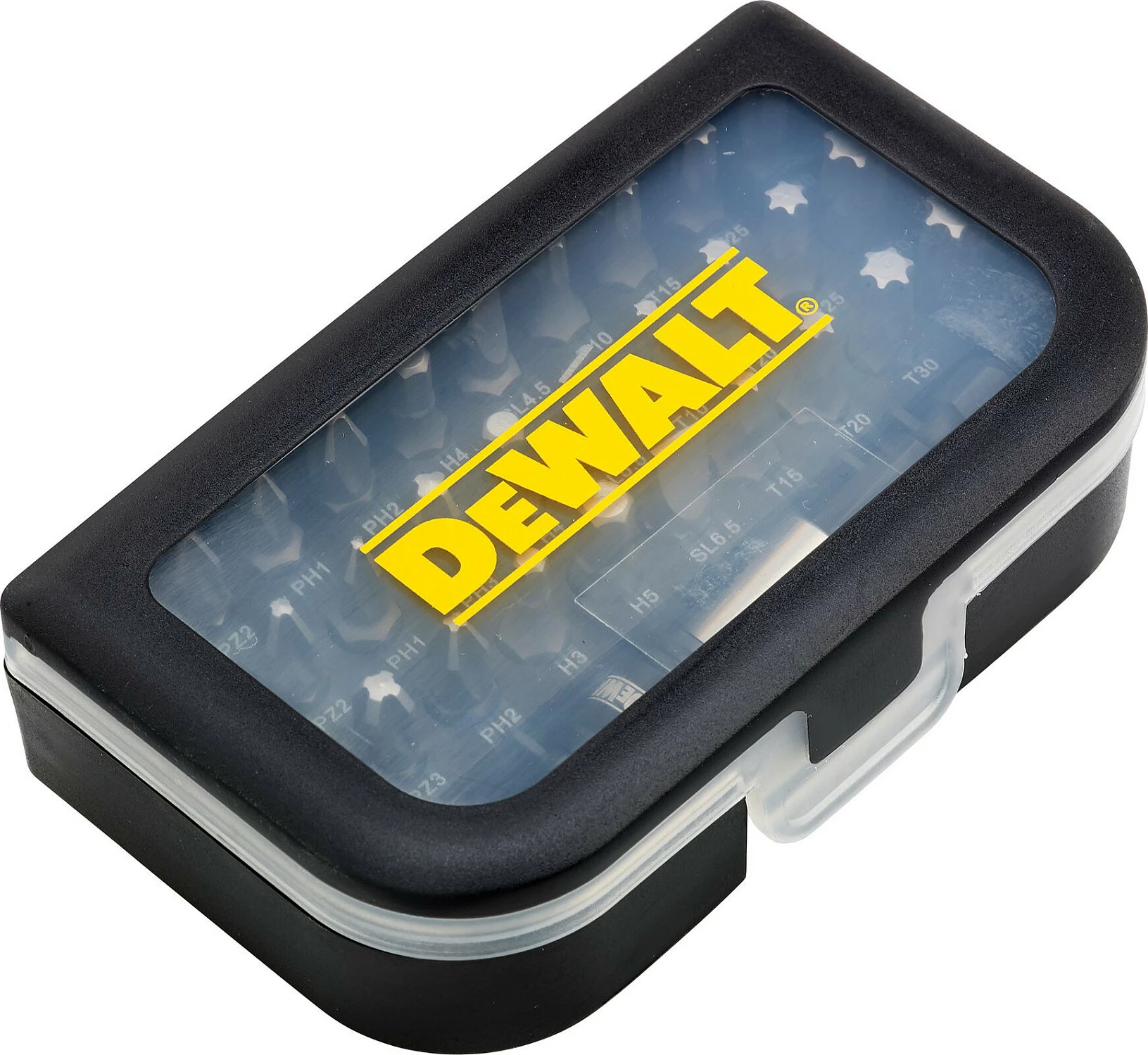 Set bitash DeWALT 31-copë, në kuti plastike, i zi
