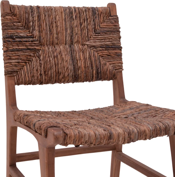 Karrige Refane, ngjyrë natyrale, dru teak dhe litar banane, 50x58x85cm