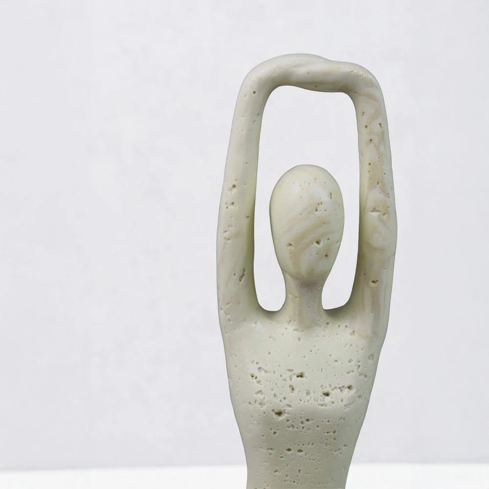 Dekor trup MORPH VI, rezinë, bezhë, 12.5x8x21cm
