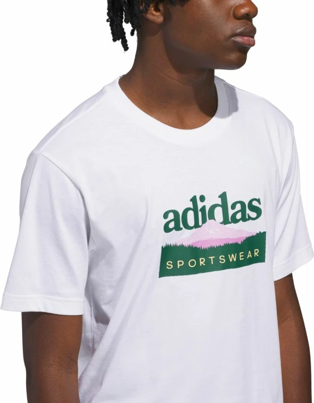 Maicë për meshkuj adidas Sportsman Mountain Graphic KC9254, e bardhë